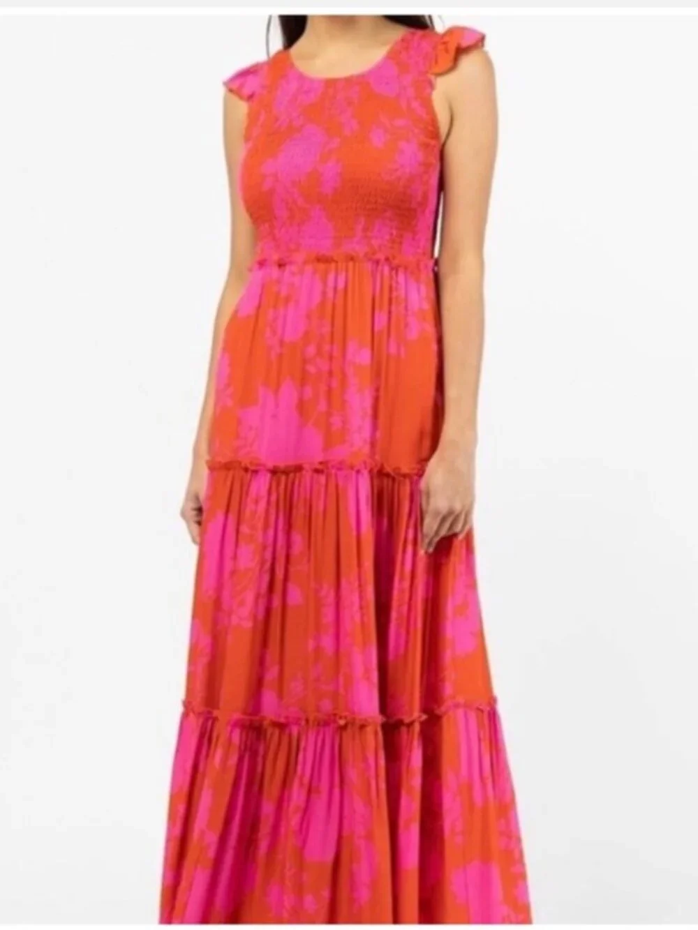 Anthropologie Abel The Label Maxi Dress Sz XSmall Angelica Tiered Ruffle Cottage - Picture 3 of 12